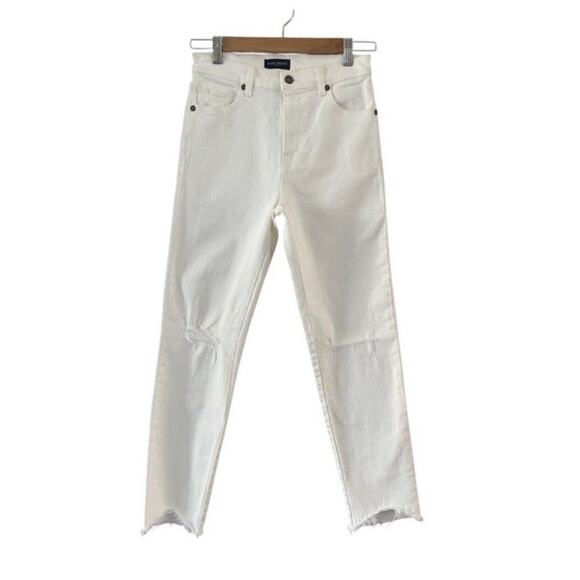 New Ramy Brook, Langley, Lightly Distressed Crop Jeans, Ivory Shark White, Sz 24 - Picture 9 of 13